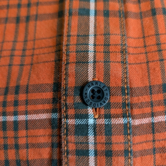 Harley Davidson Men's Heavy Twill Button Down Plaid Long Sleeve Shirt Size 3XL - Picture 9 of 9